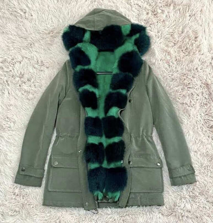 ДАМСКА ПАРКА ДВЕ ЧАСТИ ЕСТЕСТВЕНА  КОЖА