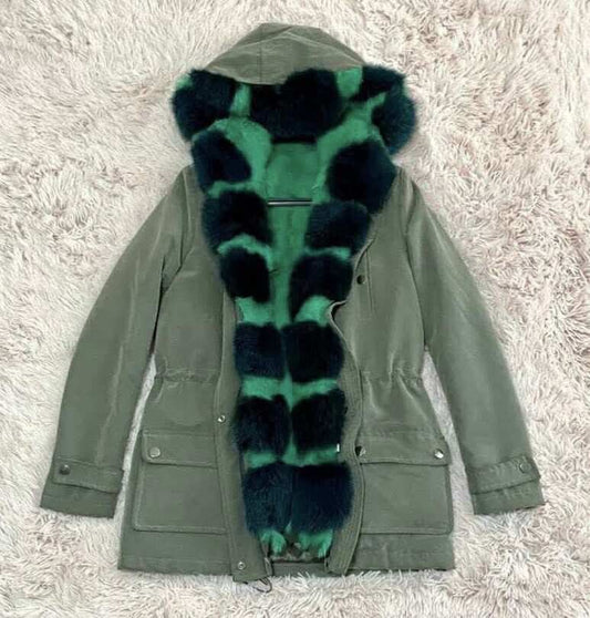 ДАМСКА ПАРКА ДВЕ ЧАСТИ ЕСТЕСТВЕНА  КОЖА