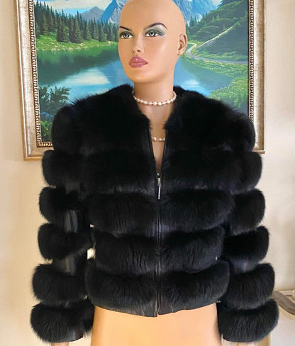 Елегантно кожено яке от естествена кожа със свалящи се ръкави